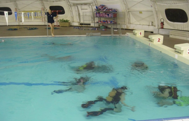  El entrenamiento se sumergió en una alberca 